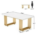 thumbnail image 3 of YYAo Gaming Desk, Computer Desk,70.9" Executive Desk, Modern Office Computer Desk Conference Table,White & Gold, 3 of 7