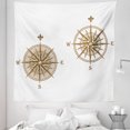 thumbnail image 1 of Compass Tapestry, Shipping Windrose Design Travel Jouney Theme Sea Life Marine Discovery Art, Fabric Wall Hanging Decor for Bedroom Living Room Dorm, 5 Sizes, Pale Brown, by Ambesonne, 1 of 1