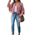 thumbnail image 3 of Faithtur Women Solid Color Collared Jacket Long Sleeve Open Front Coat, 3 of 4