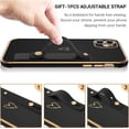 thumbnail image 3 of iPhone 11 Case, Phone Case for iPhone 11 with Wristband Holder Cute Heart Pattern Soft TPU Bumper Electroplated Shockproof Protective Women Phone Cover for iPhone 11 6.1'', Black., 3 of 17