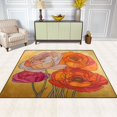 thumbnail image 2 of Yayeee Area Rugs for Living Room 5.2'x4' Non Slip Washable Bedroom Floor Carpet, Orange Abstract Floral, 2 of 5
