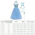 thumbnail image 5 of FYMNSI Girls Princess Halloween Costume Fancy Dress Kids Carnival Christmas Birthday Party Book Week Cosplay Tulle Dress with Accessories 7-8 Years Light Blue, 5 of 5