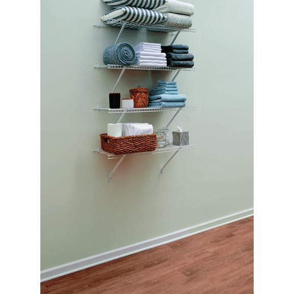 Rubbermaid 4-Shelf Linen Closet Shelf Kit - Single Pack — Home & Garage Storage, Stackable Design