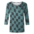 thumbnail image 4 of Économies jusqu'à 30 % de Rabais DYTTDG T-shirt pour Femme Grande Taille Manches 3/4 Hauts pour Femmes Chemise Imprimée Col Rond Blouse Décontractée Ample Hauts pour Femmes, 4 of 5