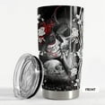 thumbnail image 3 of Skull Couple Tumbler Till Dead Do Us Part 20oz Stainless Steel Insulated Travel Mug Christmas Birthday Valentine Gift for Wife Husband Boyfriend Girlfriend Tattoo Lovers, 3 of 7