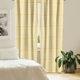 thumbnail image 3 of Ambesonne Vintage 4-Panel Curtains, Gingham Pattern Heart Shape, 56"x95", Mustard and White, 3 of 4