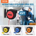 thumbnail image 2 of Carrete de cable de extensión retráctil VEVOR de 65 pies con salida de triple grifo, 2 of 9