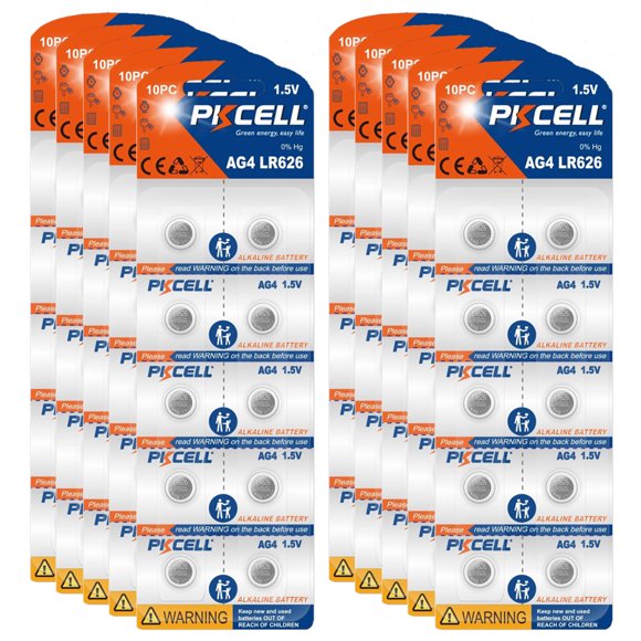 100Pcs PKCELL LR66 SR626SW Alkaline Watch Battery LR626 177 377A 1.5V Button Battery