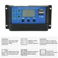 thumbnail image 4 of Regulador De Carga Del Panel Solar, Parámetros De Pantalla LCD Ajustados 12 V 24 V Identificación Automática Controlador De Carga Solar Puerto USB Para Tabletas, 4 of 7