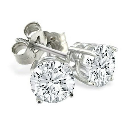 Colorless 1/3 Carat Diamond Stud Earrings D-E-F