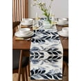 thumbnail image 2 of Hokiten Table Runners 120 Inches Long Dress Scarves, Vintage Navy Blue Botanical Farmhouse Coffee/Dining/Kitchen Table Runner for Living Room, Tropical Leaves Modernism 13x120 Inch, 2 of 7