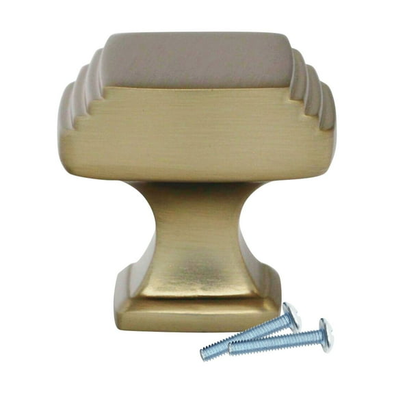 Emtek 1-1/4" Satin Brass Geometric Square Cabinet Knob 86295US4