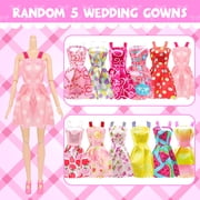 ECORELF 100 Pcs Doll Clothes and Accessories Set for 11.5 inch Doll -Complete Fashion Outfit Collection for Girls