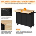 thumbnail image 5 of Topeakmart Wood Top Rolling Kitchen Cart Island with Storage Cabinet & 3 Drawers & Spice Rack, Black, 5 of 7