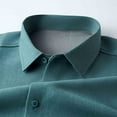 thumbnail image 5 of Zedker Men's Casual Button Down Shirt Long Sleeve Untucked Shirt Wrinkle Free Denim Dress Shirt for Men Green XS, 5 of 7
