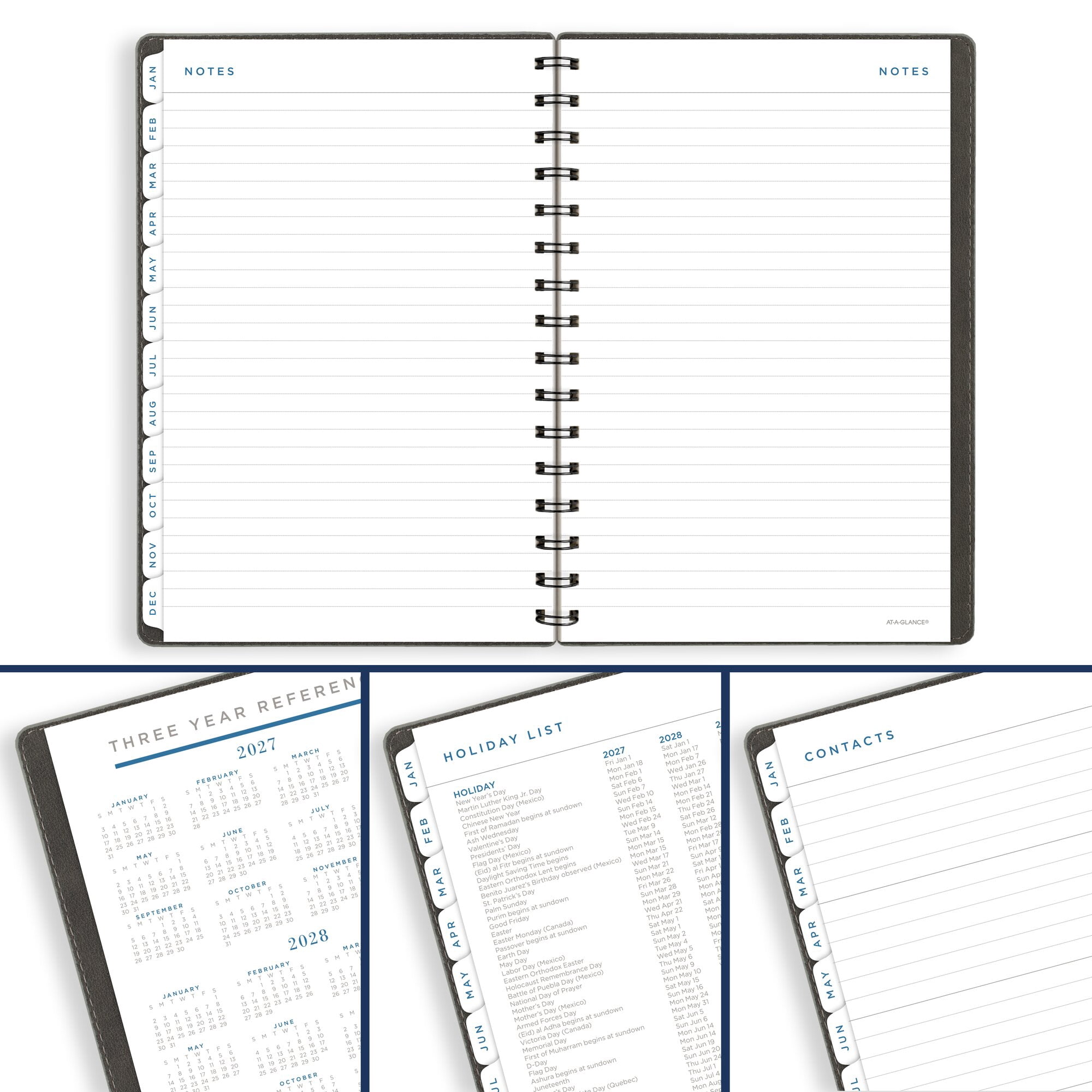 AT-A-GLANCE Signature Collection 2027 Weekly Monthly Planner Gray Small 5 12 x 8