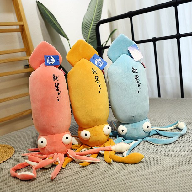 45-110Cm Simulation Squid Plush Toys Giant Animal Marine Stuffed Soft Doll Sleeping Pillow Plushie Cushion Gift zhangyuxiang LED