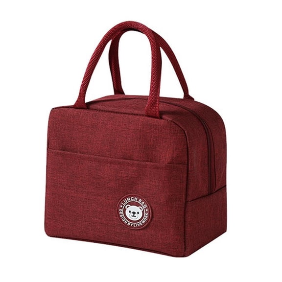 Insulated Lunch Bag for Adults & Students | Leakproof & Oilproof Thermal Food Carrier Tote | Portable Meal Prep Bag for Work, Picnic, Travel | Red Wine Color
