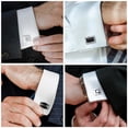 thumbnail image 3 of Jiibva 4Pairs/Set Cufflinks Set Fashion Shirt Cufflink Classic Business Shirt Cuff Links Elegant Tuxedo Cufflinks for Wedding Business, 3 of 7