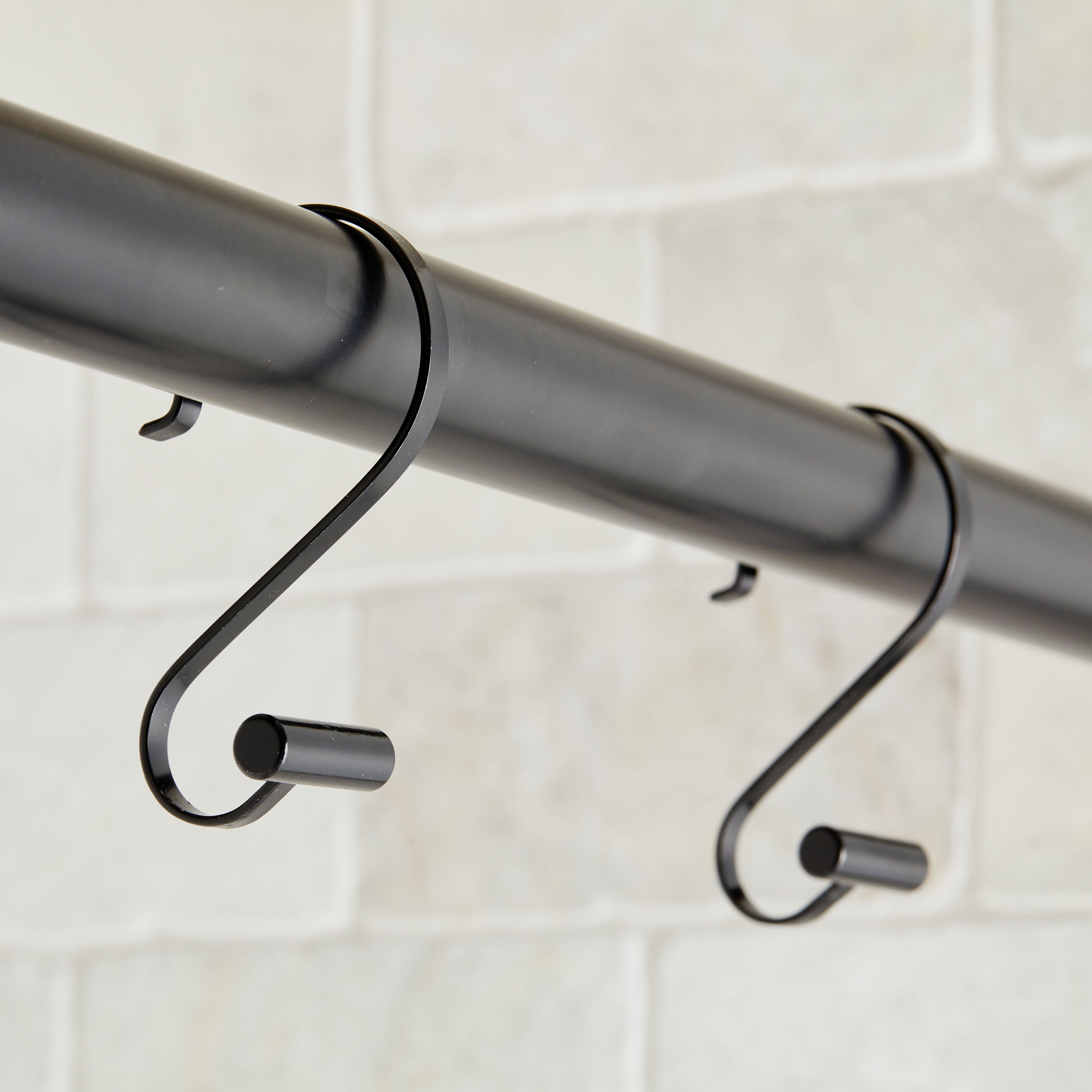 (3 pack) Better Homes & Gardens S-Shape Rustproof Stainless Steel Shower Hooks with T-Bar Ends, Black, 12