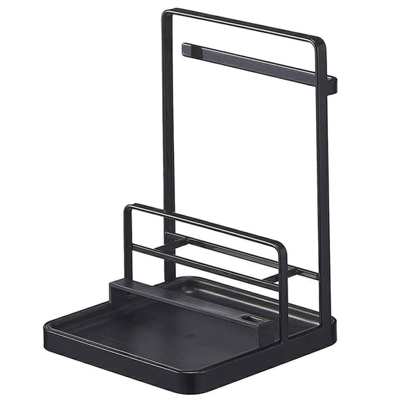 Yuarrent Estante multifuncional para utensilios de cocina, tipo sentado con escurridor, tapa de olla, cuchara, estante para el hogar, Mini tapa de olla, Cocina y Comedor Negro Yuarrent HA026850-01