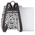 thumbnail image 3 of Balery Black Footprints Mochila de Cuero para Mujeres, Gran Capacidad, Bolsa de Viaje Multifuncional, Mochila de Cuero y Bolsa de Hombro para Mujeres, 3 of 4