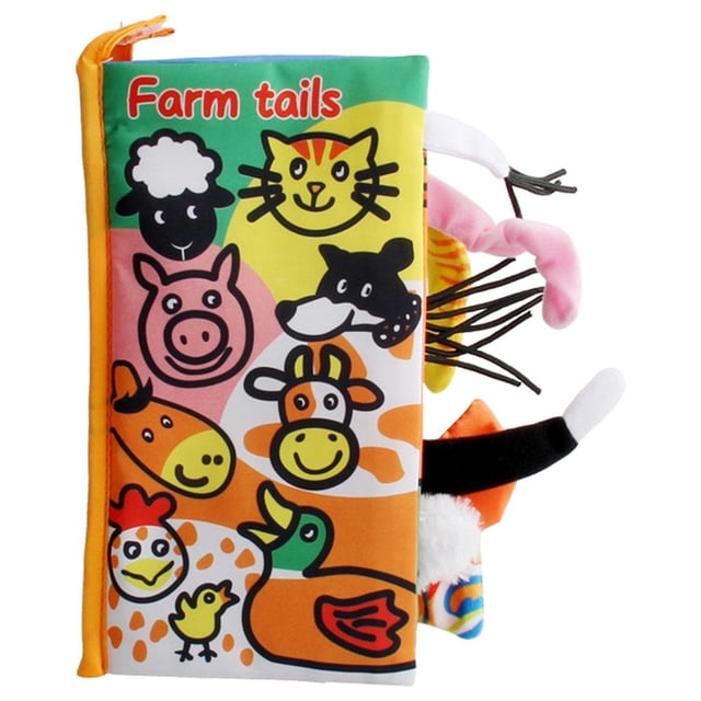 Cloth Baby Teething Crinkle Books Toy for Early Education Development Farm