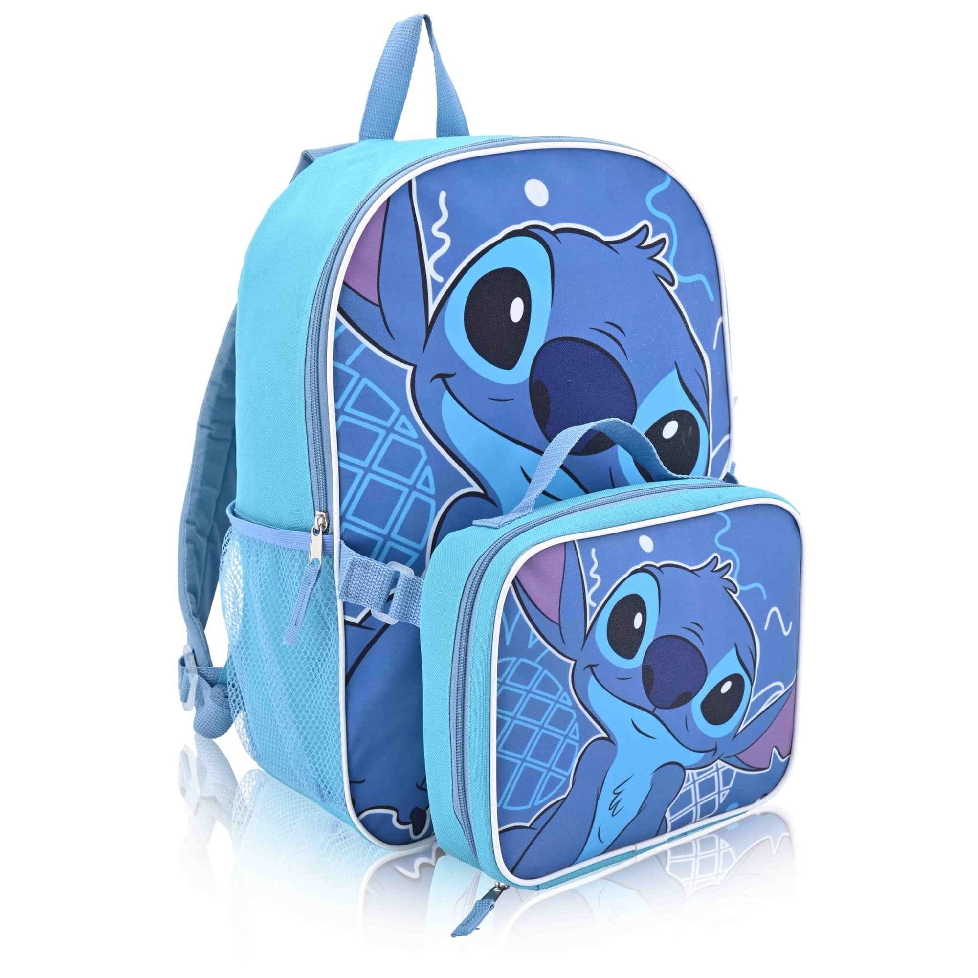 Fast Forward Disney Stitch 16" Backpacks With Lunch Bag - Licensed Characters Kids Schoolbag