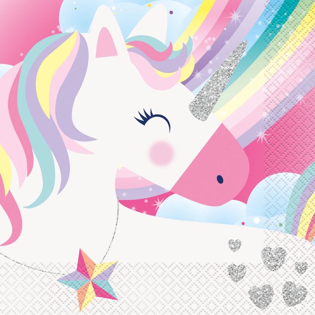 Unique Industries' Pink Unicorn Lunch Napkins, 16 ct