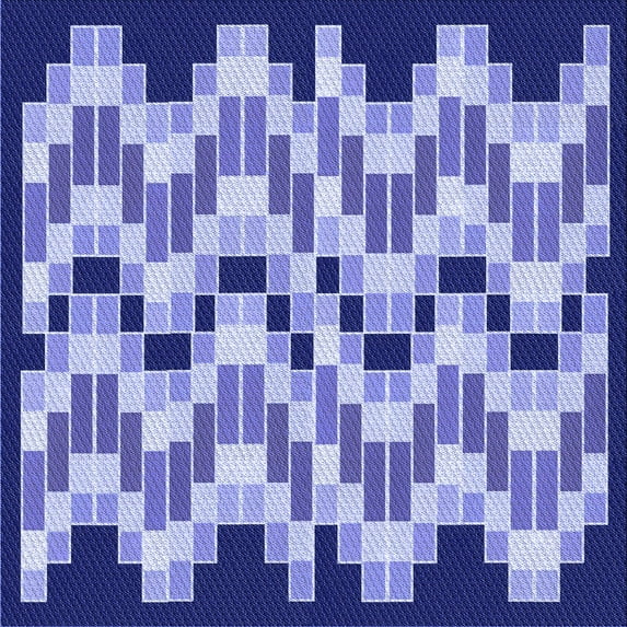 Ahgly Company Indoor Square Patterned Jeans Blue Area Rugs, 6' Square