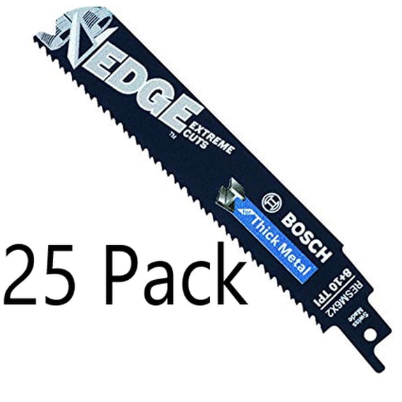 Bosch 25 Pack Genuine OEM Replacement Reciprocating Saw Blades - RESM6X2B-25pk