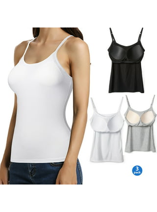 Women's Simple Body Sculpting Strap Top Built in Bra Tank Top Comfort Bras  for Women, Beige, Small : : Clothing, Shoes & Accessories