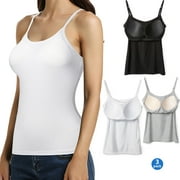 COMFREE Women's Camisole with Built in Padded Bra Adjustable Spaghetti Strap Tank Top Cami Comfort