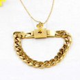 thumbnail image 7 of Uloveido Gold Plated Stainless Steel Lock Bracelet and Key Pendant Necklace Couples Jewelry Set for Women and Men Y808 (Gold), 7 of 7