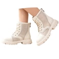 thumbnail image 4 of JTieacloth Girls Ankle Boots Breathable Mesh Cutout Girls Boots With Soft Sole Fashionable Ankle Booties For Everyday Wear And Performances,White, 4 of 6