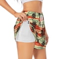 thumbnail image 2 of Bixox Women's Colorful Hawaii Palms pattern 2 in 1 Running Shorts - Lightweight Athletic Workout Gym Yoga Shorts Liner with Pockets - Large, 2 of 7