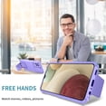 thumbnail image 5 of Phone Case for Samsung Galaxy A12/M12 with Tempered Glass Screen Protector and Slide Camera Cover Kickstand Stand Slim Protective Hard Cell Accessories A 12 5G A-12 S12 12A 4G Women Men Purple, 5 of 16