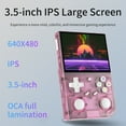 thumbnail image 2 of G350 Handheld Game Console 3.5" IPS Screen Linux System RK3326 Portable Console with 3200mAh Battery, Pink, 2 of 7