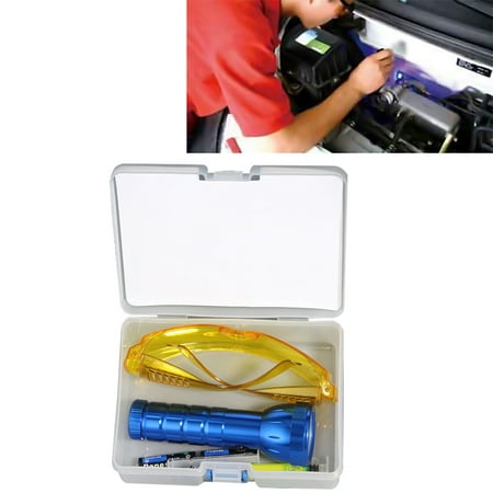 Clearance! Car R134A R12 Air Conditioning A/C System Leak Test Detector Kit 28 LED UV Flashlight Protective Glasses UV Dye Tool Set Automotive Air Conditioning Repair (Best Home Air Quality Test Kit)
