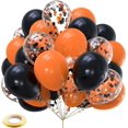 thumbnail image 2 of Confeti naranja y globos negros NQ Paquete de 61 globos de helio 12 pulgadas para fiestas Halloween, 2 of 2