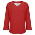 thumbnail image 6 of Yigetop Long Sleeve Shirts for Women, Women Long Sleeve Tops Casual V Neck Tshirts Basics Tee 2025 Fall Trendy Clothes Womens Long Sleeve T Shirts Red M, 6 of 6