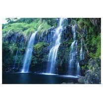 GBC | "Hawaii, Maui, Hana Coast, Waterfall Flows Into Blue Pool" Art Print - 36x24