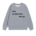 thumbnail image 4 of Girls I'm Yes Cold Me 24:7 Printed Sweatshirt Long Sleeve Crewneck Letters Casual Loose Pullover Top, 4 of 4