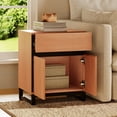 thumbnail image 4 of WAMPAT 2 Pack Nightstand with 1 Drawer & 1 Storage Cabinet, Modern Bedside Table with 2 Open Doors for Bedroom, Wood Rustic Side End Table for living Room., 4 of 7