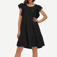 thumbnail image 2 of Vestido midi sin mangas con volantes en capas estilo boho para mujer - Diseño con hombros descubiertos, 2 of 4