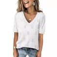 thumbnail image 2 of Women's Tops 2025 Spring Summer Short Sleeve Sweater Fashion Trendy Dressy Casual Outfit Versatile Knit Blouse, 2 of 10