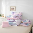 thumbnail image 4 of Erosebridal Purple Guitar Bedding Queen Size,Butterfly Disco Ball Comforter Sets with Sheets,Musical Notes Bedding Sets Queen Size,Breathable Bling Room Decor,Reversible,7 Pieces, 4 of 6