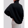thumbnail image 3 of Women'S High Neck Sweaters Loose Fit Fall Winter Pullover Jumper Tops Black L, 3 of 6