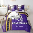 thumbnail image 1 of YST Ensemble de Douillette de Football Américain 7 Pcs, Literie Style Sport, Format Simple, Violet Jaune Noir (Baltimore), 1 of 5