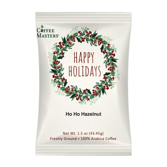 Coffee Masters Ho Ho Hazelnut Christmas Perfect Potfuls 1.5 oz Ground Coffee Packets (12 Pack)